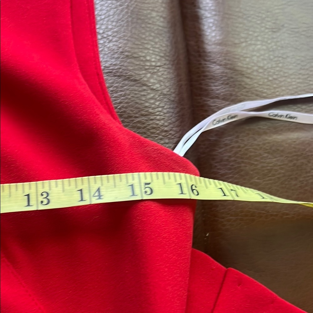 Calvin Klein Red‎ Sleeveless Sheath Dress With Gold Zipper O-Ring - Size 4 - Picture 5 of 13